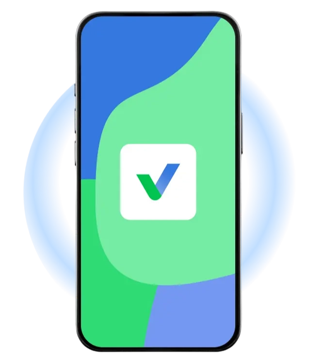 mobile phone with Virufy's logo
